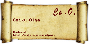 Csiky Olga névjegykártya
